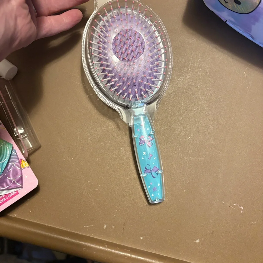 JoJo Siwa Blue Hairbrush with Pink Heart Accents